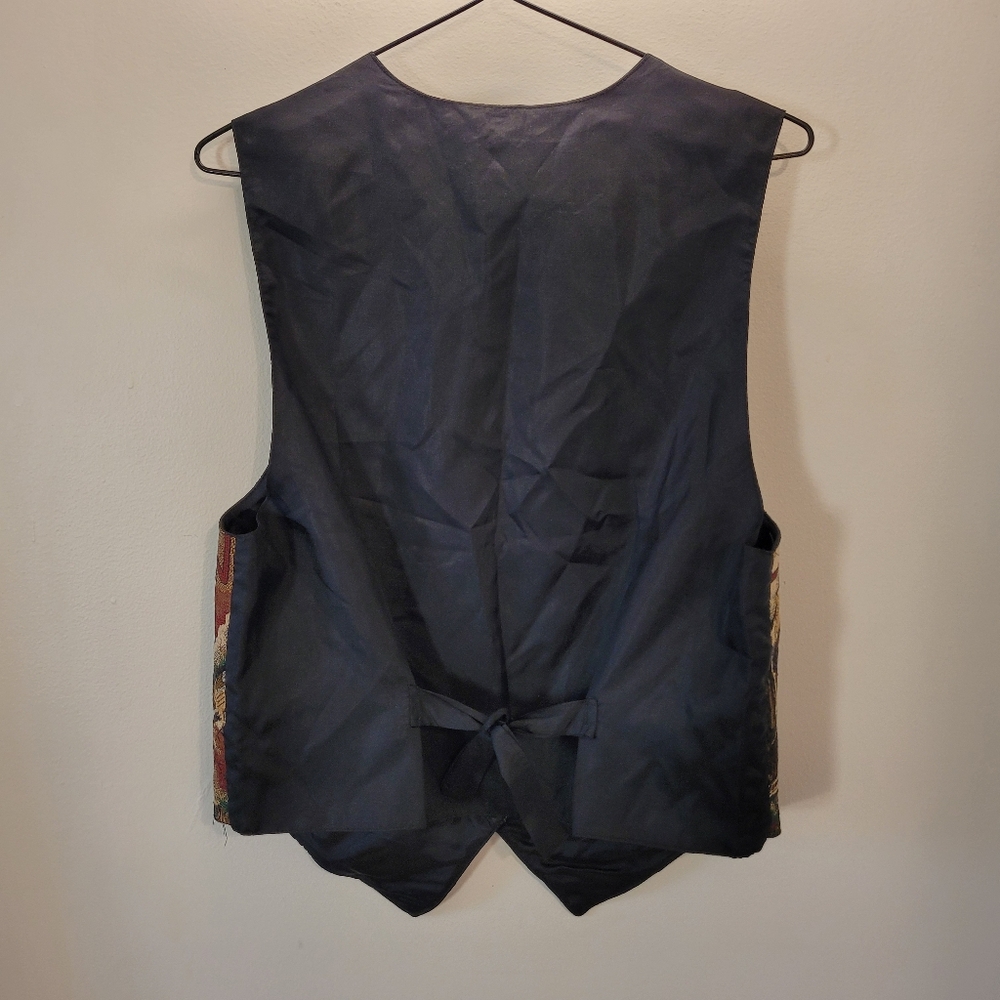 Vintage Jessie Boat Captain Brocade Tapestry Boho Buttoned Vest - M - Picture 3 of 8
